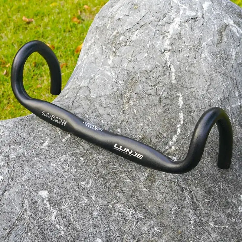 AliExpress LUNJE Ultralight Road Bicycle Handlebar 25.4 31.8 Outer Drop Bar Aluminum Alloy 380/400/420mm Bike Handlebar