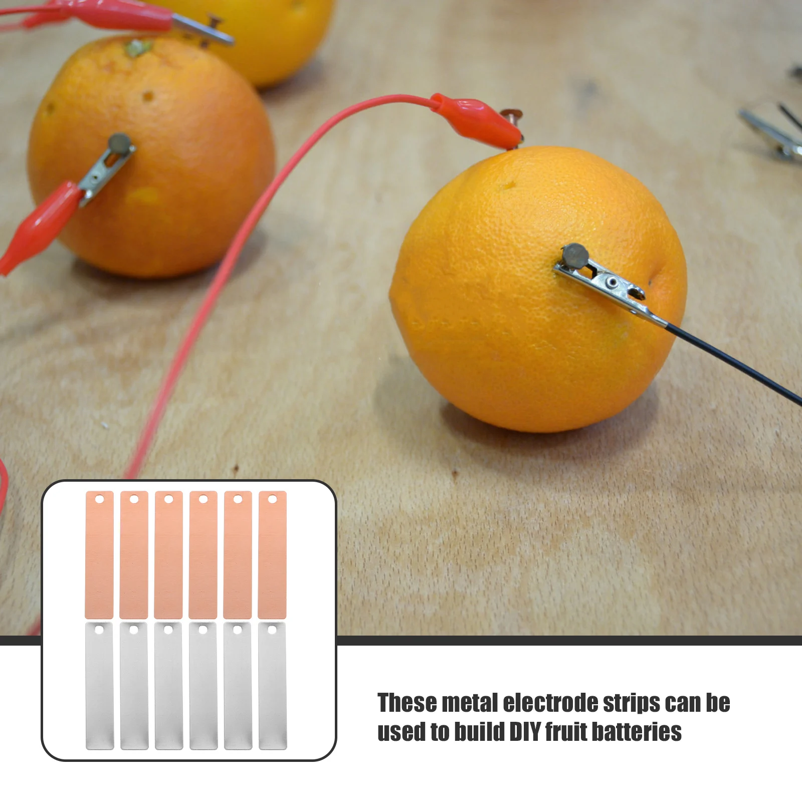 

Copper Zinc Electrode Strips DIY Fruit Experiment Copper Sheet Zinc Anode Plating Tool Parts Science Materials