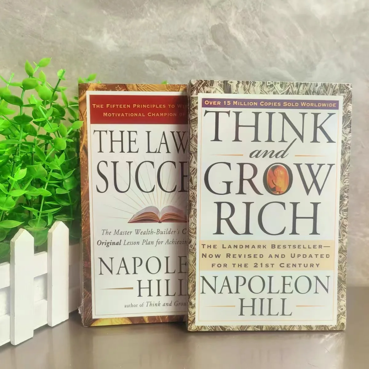 2 Books Set By Napoleon Hill Think And Grow Rich And The Law of Success Reading Books for Adult