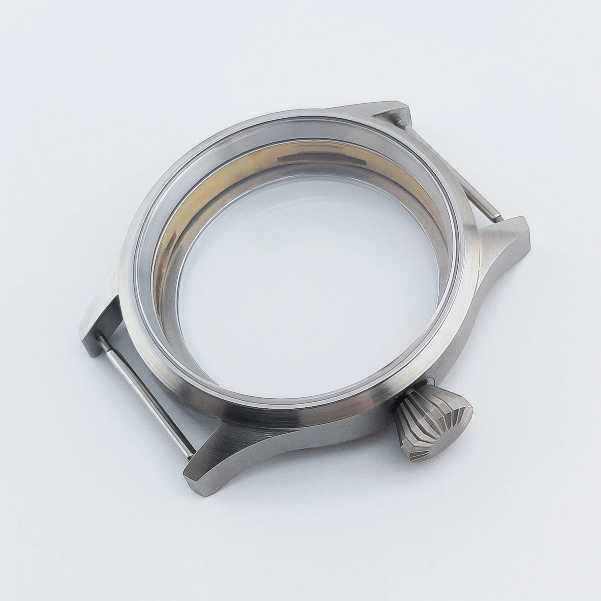 Neiton 43mm Silver Black PVD Bronze Colour Watch Case Sapphire Glass Sterile Steel Case ETA 6497,6498 Seagull ST3600 image 2