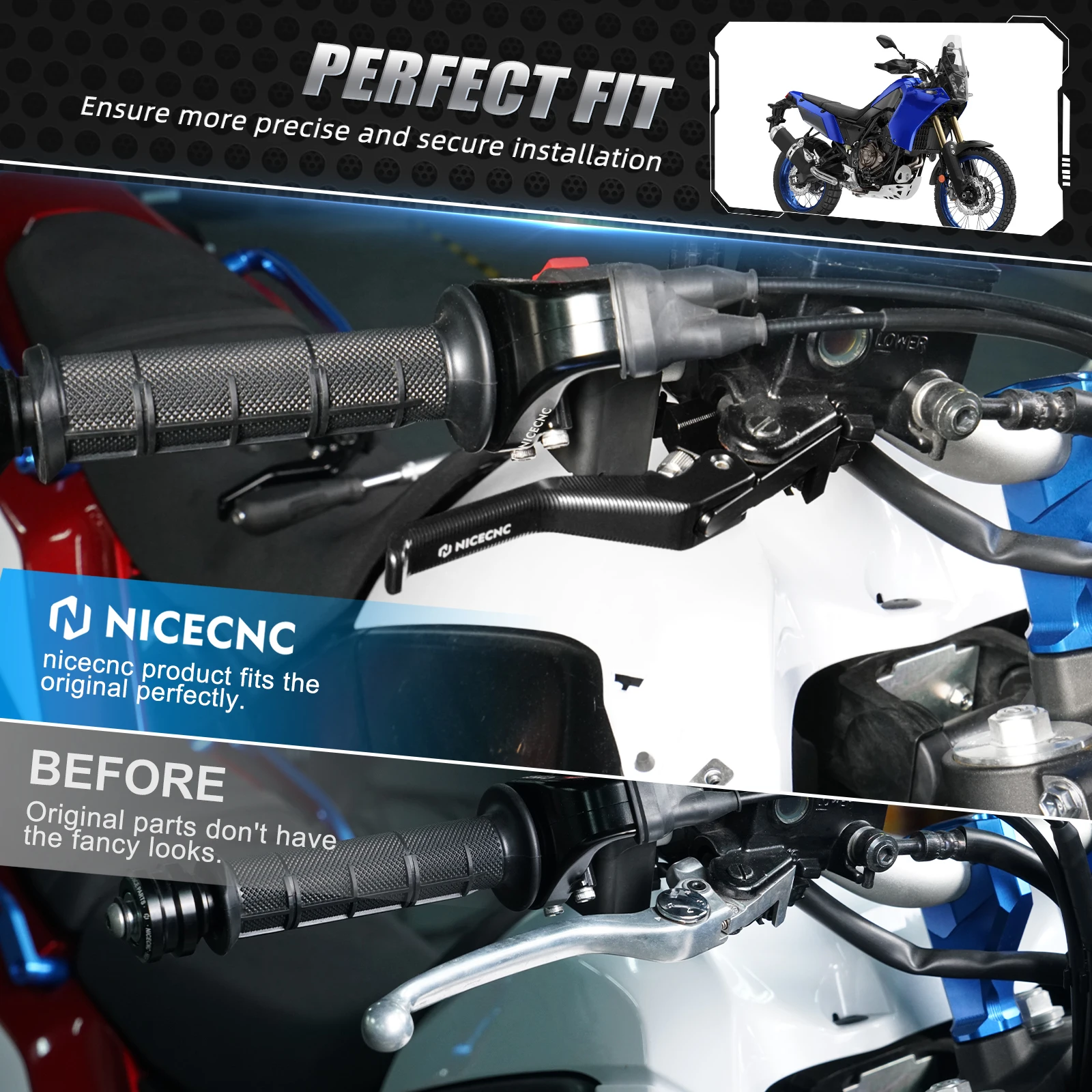 (EU-Lager) NICECNC Kurzer Brems- und Kupplungshebel Schaltstabilisator für Yamaha Tenere 700 /XTZ700 19-24 XSR700 Tenere 700 2024 2023 – Detail 8
