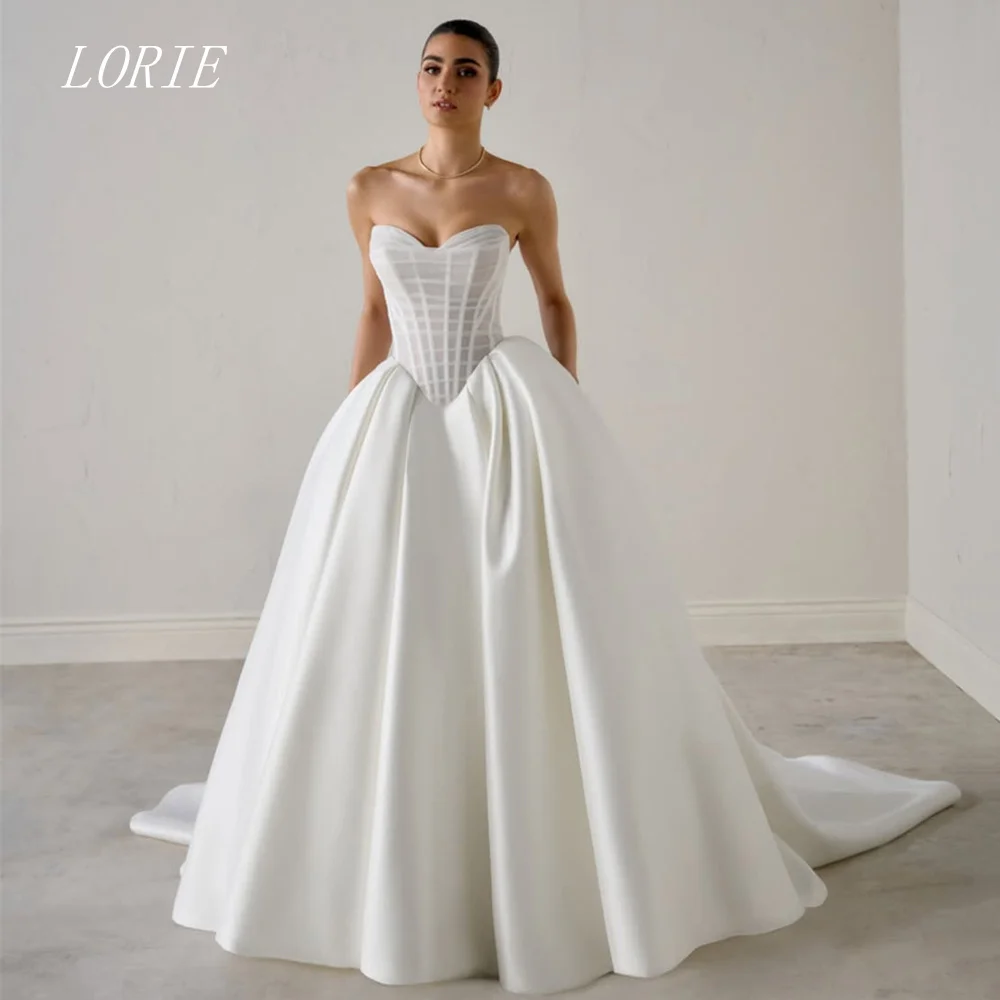 LORIE Luxury A Line Civil Wedding Dress Gala Pleat Sweetheart Bridal Dresses Corset Engagement Wedding Gown Customized 2026