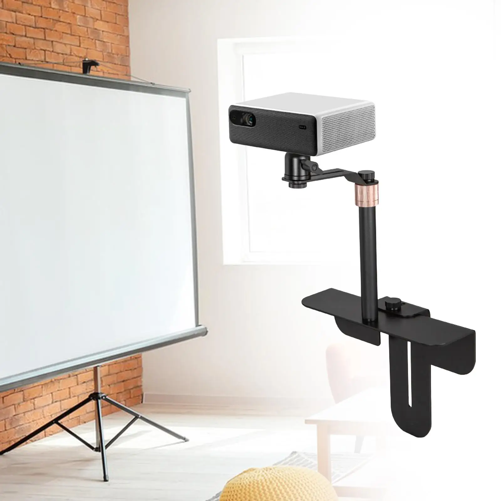 Bedside Projector Holder 1/4inch Screw Adjustable Tilt Portable Projector Stand Space Saving Easy Install Projector Base Stand