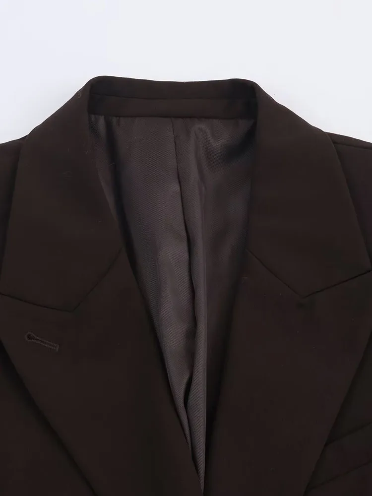 سترات نسائية لخريف 2025 معاطف غير رسمية متينة مزدوجة الصدر فضفاضة للسيدات أنيقة للشارع ملابس خارجية