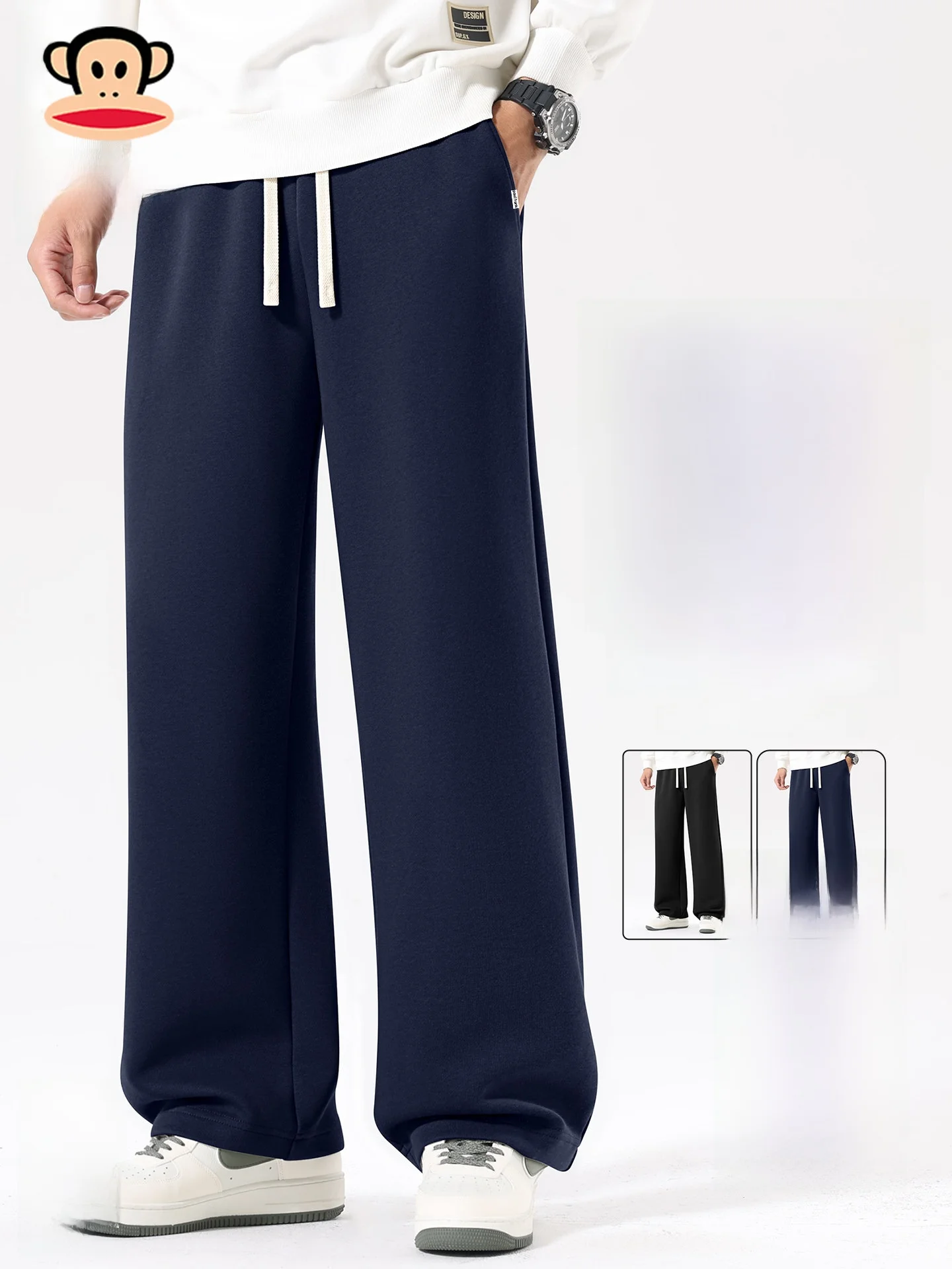 

Мужские утепленные брюки прямого кроя на флисовой подкладке, повседневные брюки для осени и зимы, модные теплые прямые брюки от известного бренда