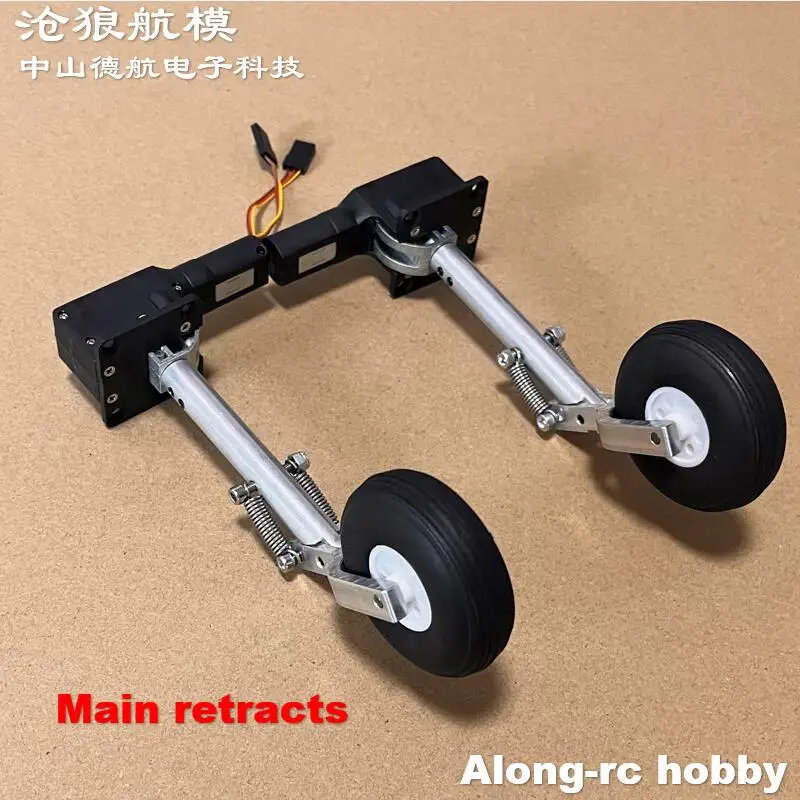 Pièce d'avion RC 133---163mm, train d'atterrissage principal rétractable à Double ressort, roue en PU pour avion 3-5kg, modèles de bricolage