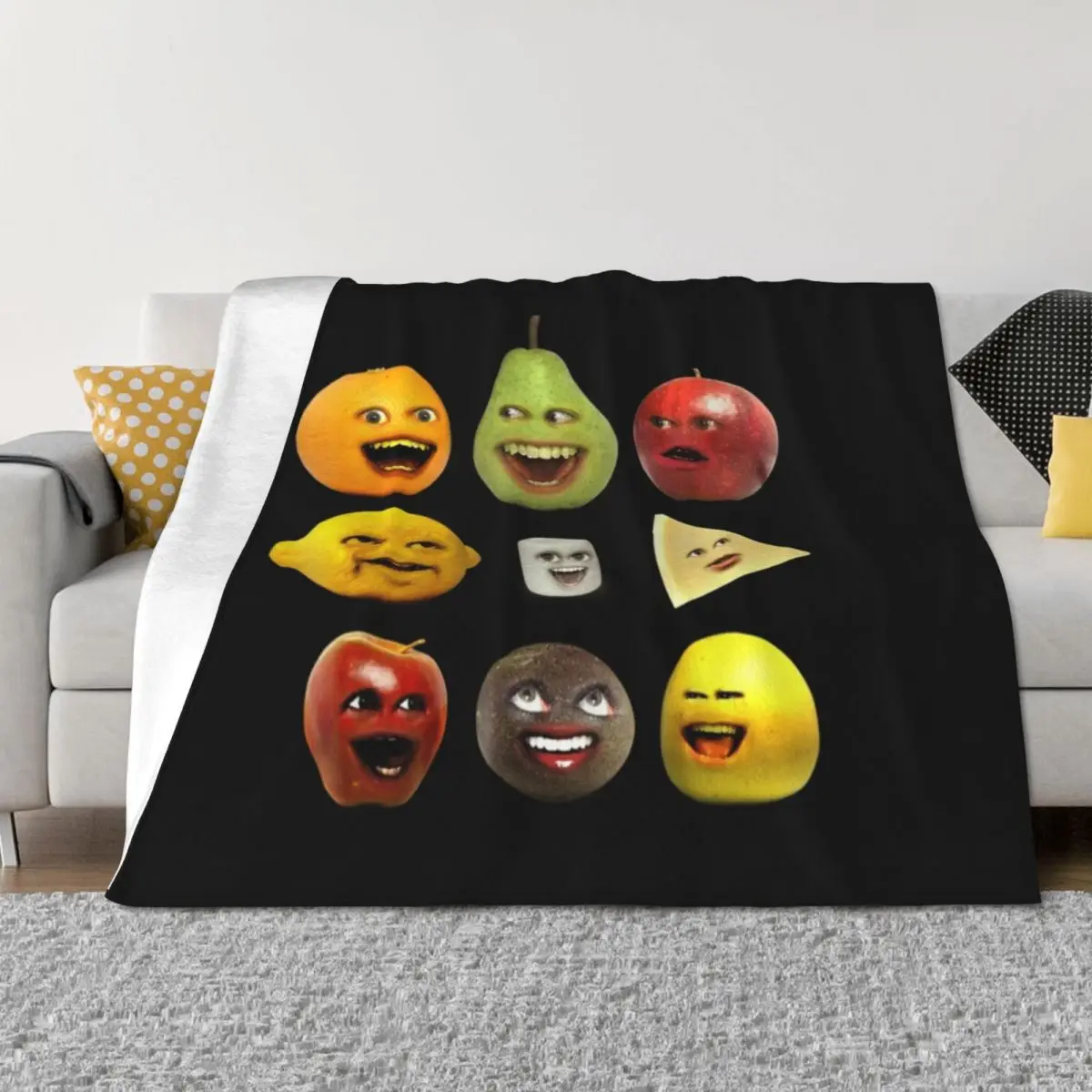 

Annoying Orange And Characters Throw Blanket Sofa Quilt Cute Plaid Thin heavy to sleep Blankets