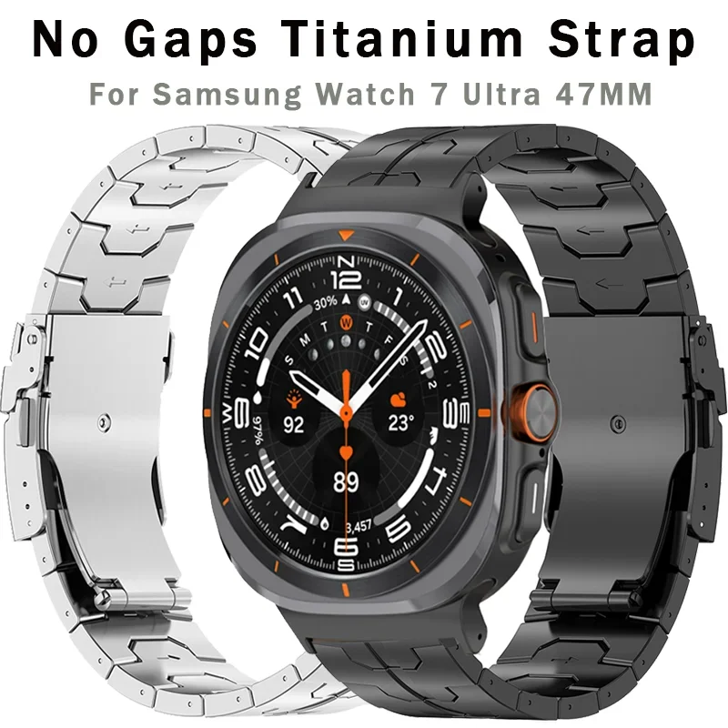 

Luxury Titanium Watch Strap For Samsung Galaxy Watch 7 Ultra Metal Bracelet For GALAXY Watch 7 Ultra NO Gaps Curved End Strap