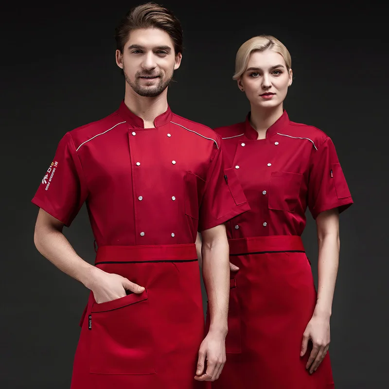 Chef Work Clothes After Catering Kitchen Cook Clothes Summer Short Sleeve Breathable Western Pastry Cake Shop Clothing Custom Lo