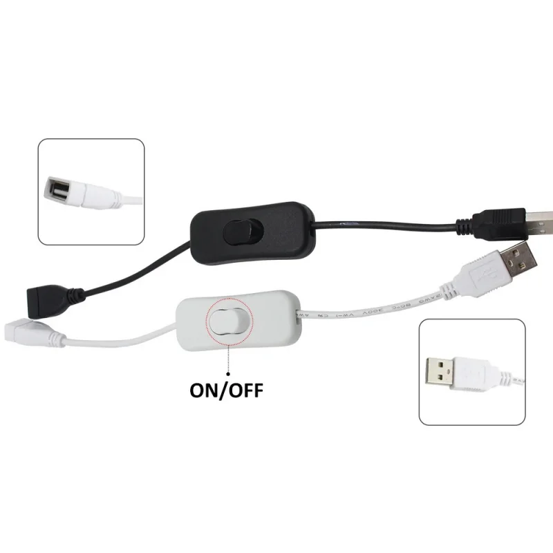 1/2 PCS USB Cable With Switch ON/OFF Extension Cable Toggle for USB Lamp Fan Power Supply Line Durable Adapter USB LED Headset