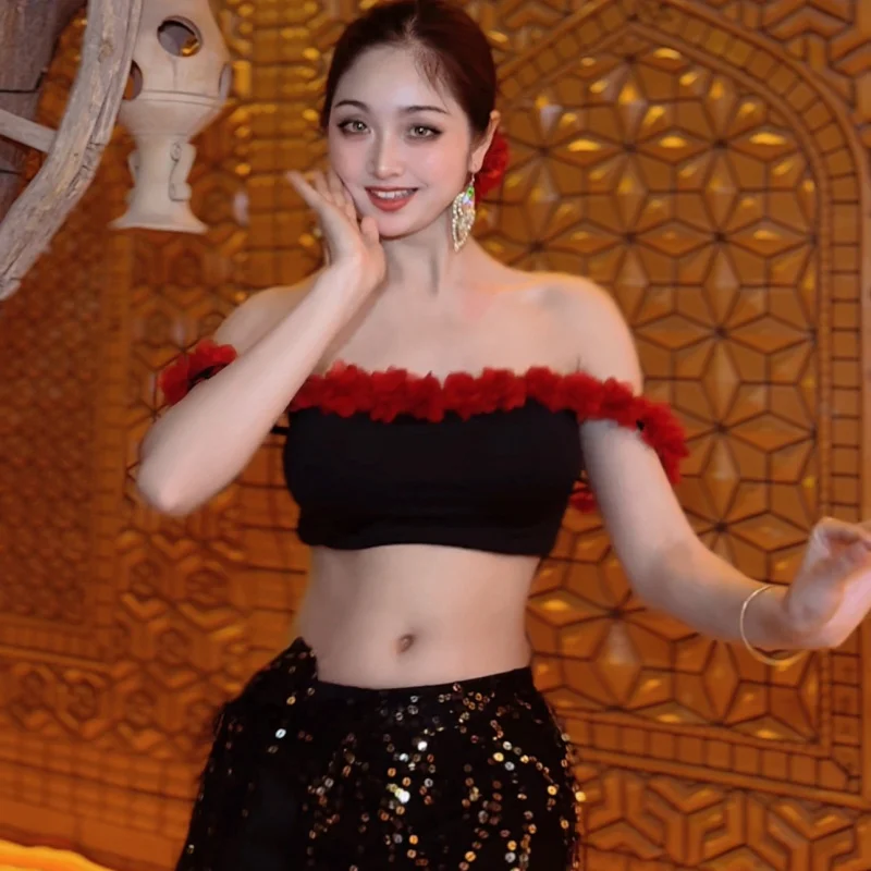 

2025 belly dance performance costume for women high-end sexy temperament suit adult oriental dance professional practice outfit
