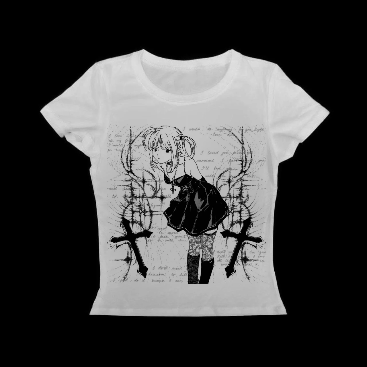 Y2k Women 90s Vintage Clothes Clothing Baby Tees Tops Women's T-shirts Goth Anime Girl printing Emo Kpop Goth Baby Tees Harajuku