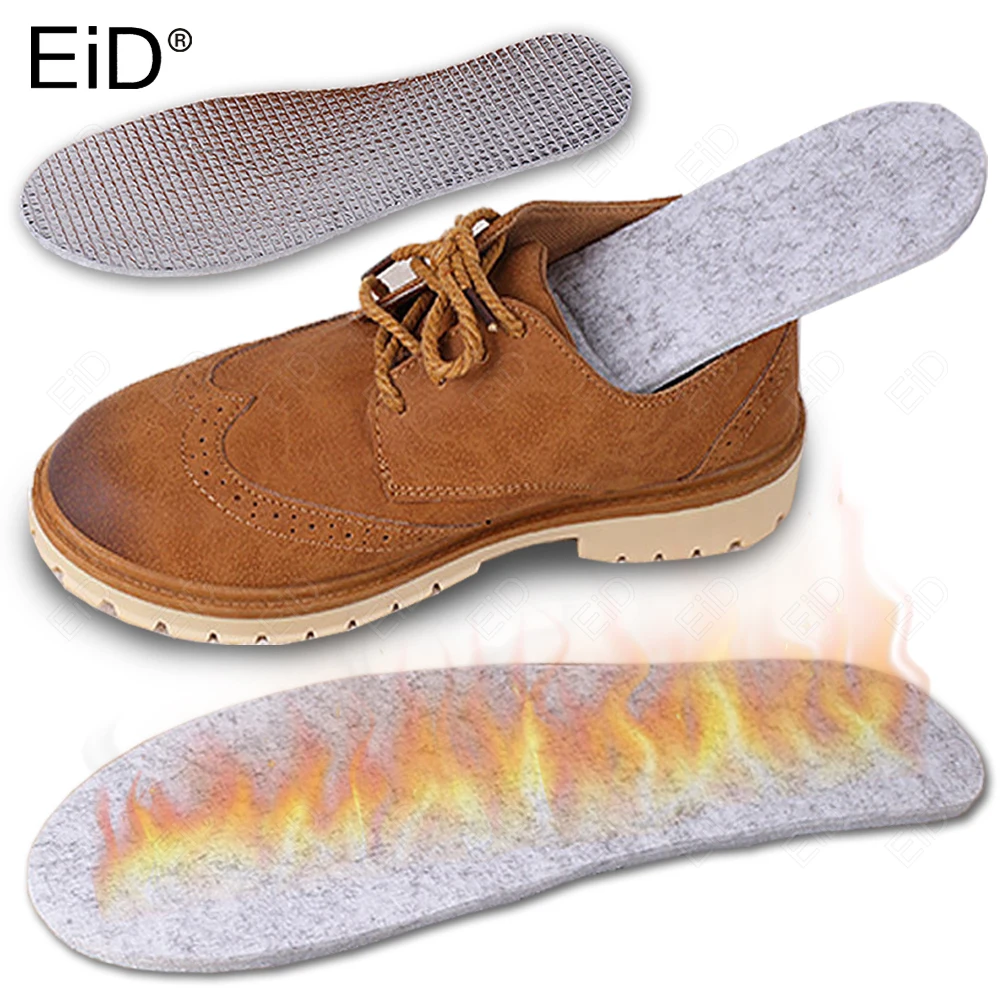 EiD Winter Tin foil Warm Insoles for Shoes Men Women Soft Shoes Pads Breathable Skin-friendly Cotton Keep Warm Thermal Insole