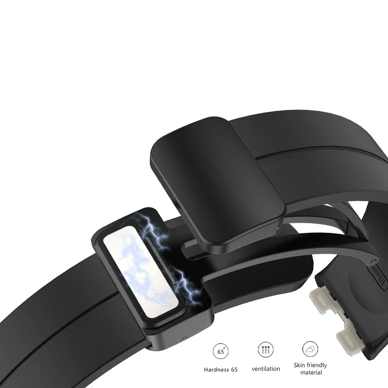 Tali silikon untuk jam tangan pintar Huawei Band 8 9 gelang lembut pengganti gelang gesper magnetik untuk aksesori Huawei Band7 8