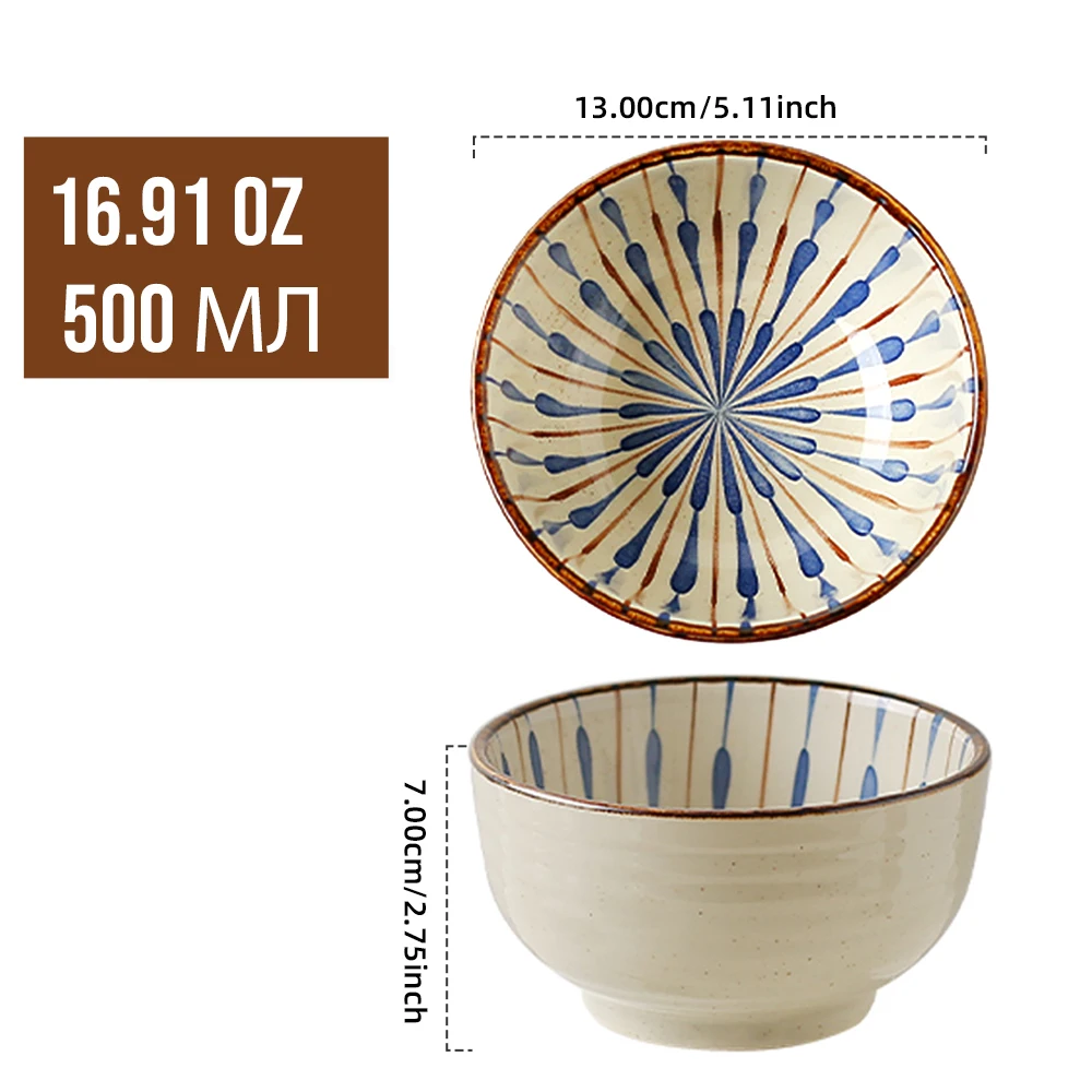 5 Inch Japanese Ceramic Rice Bowl Set Heat-resistant Dessert Snack Bowls Microwave Safe Kitchen Noodle Bowls Tableware Set