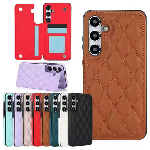 Leather Wallet Case for Samsung Galaxy S25 Ultra S23 S24 S22 Plus A12 A13 A14 A15 A16 A53 A54 A55 A72 A73 5G Phone Cover
