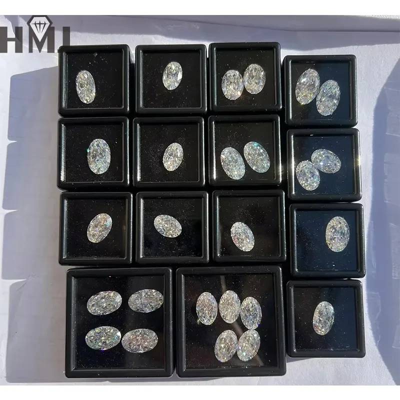 

Loose Moissanite Stones Crushed Ice Oval Cut D Color VVS1 Clarity Gemstones for Rings Necklace Jewelry Making GRA Certificate
