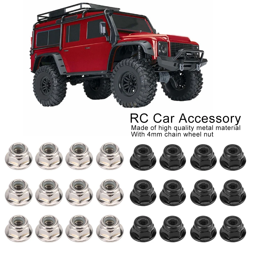 

NonSlip Tire 4mm Lock Nut for Axial TRX6 SCX10 1/10 RC Model Car Lock Nut RC Car Accessory RC Car Lock Nut