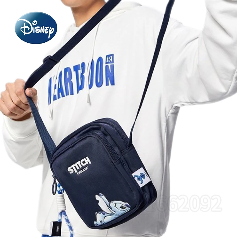 Disney Stitch New Men's One Shoulder Crossbody Bag Cartoon Mini Women's One Shoulder Bag Fashion Trend Children's Crossbody Bag