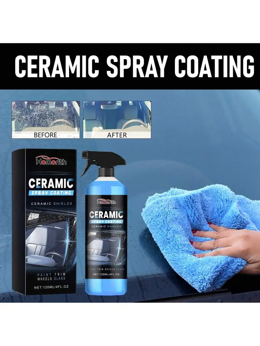 Homonth Car Ceramic Glass Cleaning Kit - Window And Front Windshield Stain Removal And Oil Film Cleaning Agent Car Glass