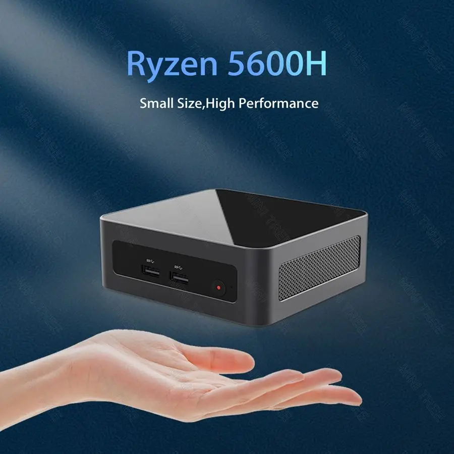 Mini PC ultra compatto AMD R5 5600H 16G DDR4 NVME WiFi6 Dual HD Type-C 3x8K Display Home Office Gamer Mini PC desktop Computer