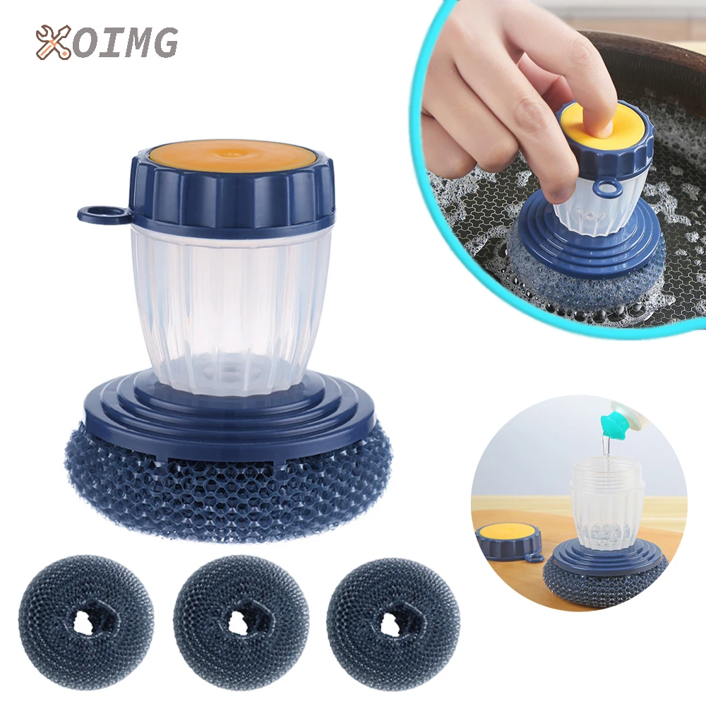 

Kitchen Accessories Dishwashing Brush Automatic Soap Addition Pot Brush Strong Decontamination Brush Environmentally Friendly