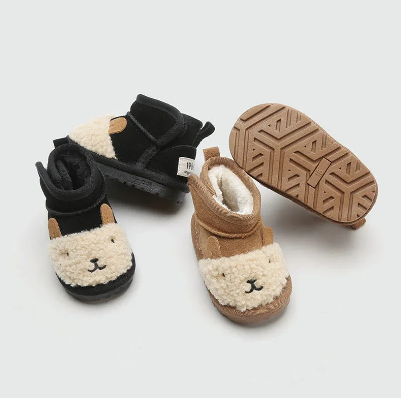 Winter Children Cotton Boots for Girls Plush Thick Warm Snow Boots Fashion Anti Slip Soft Sole Kids Shoes Boy Casual Ankle Boots