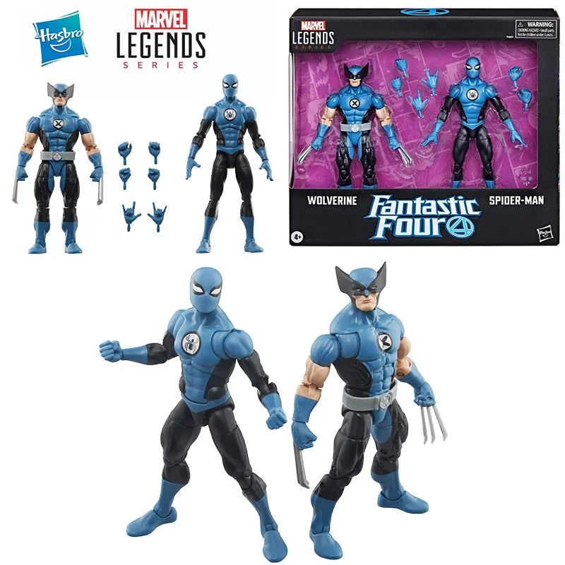 Hasbro Marvel Legends Series Wolverine and Spider-Man 2-Pack Fantastic Four Comics 16Cm Anime Original Action Figure Model Toy