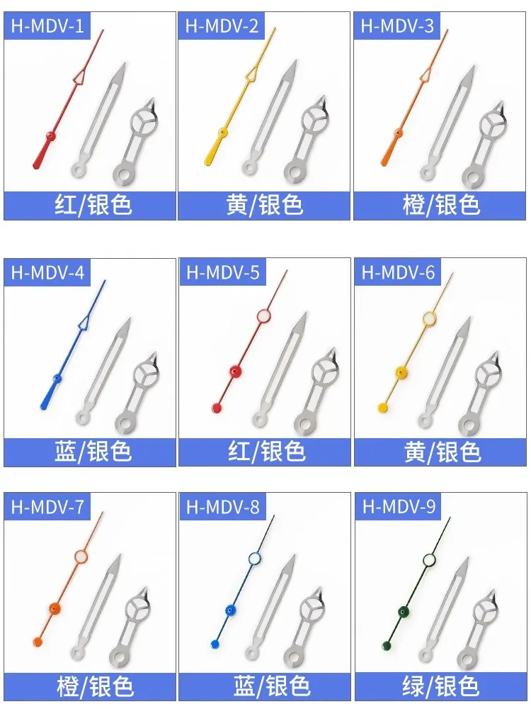 MDV106 Modified  watch dial hands gold silver black pointer for Casio Marlin MDV-106 watch Green Luminous Watch Movement hour