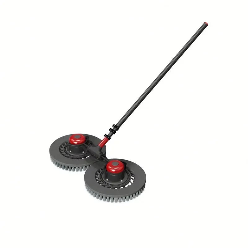 Electric Double Head Solar Panel Cleaning Brush With Telescopic Rod Nano Molybdenum Wire Metal Structure Handheld Tool For