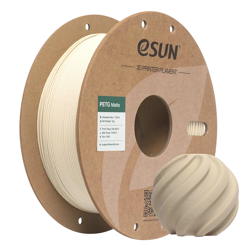 ESUN Matte PETG 2kg 3D-Druck-Filamente 1,75mm 1kg/Rolle Kostengünstiges Material mit Matter Oberfläche für Einsteiger im 3D-Druck, geeignet für den Außenbereich, schnelle Lieferung