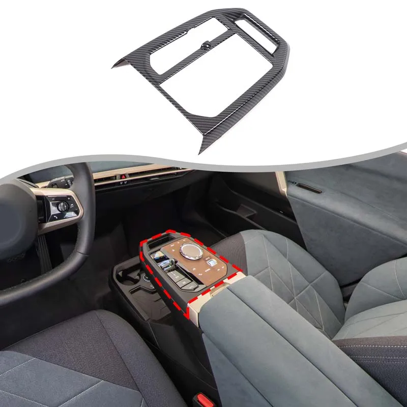 

1 шт. ABS углеродное волокно для BMW ix 2022-2024, центральное управление автомобиля, декоративная наклейка на рамку, аксессуары для защиты салона автомобиля