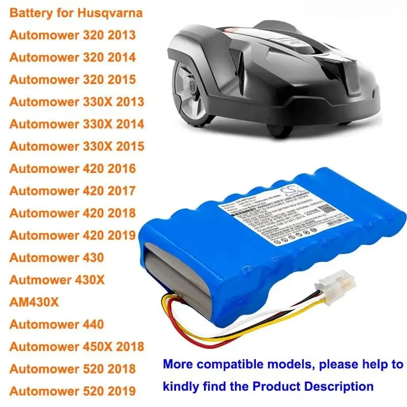 Cameron Sino 5200mAh Battery for Husqvarna Automower 320,330X,420,430,430X,550,440,450X,520,550,Please Note the Year,Important!!