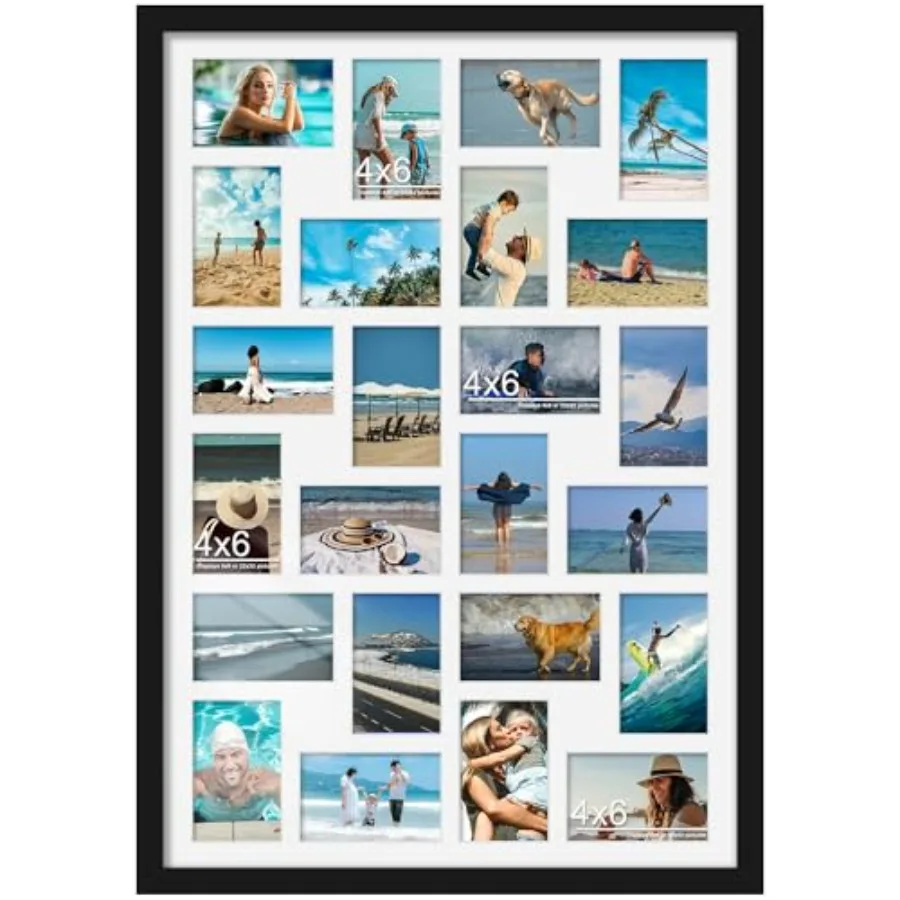 

Коллажная фоторамка 22x32 для 24 фотографий 4x6 дюймов, горизонтальная, для декора стен