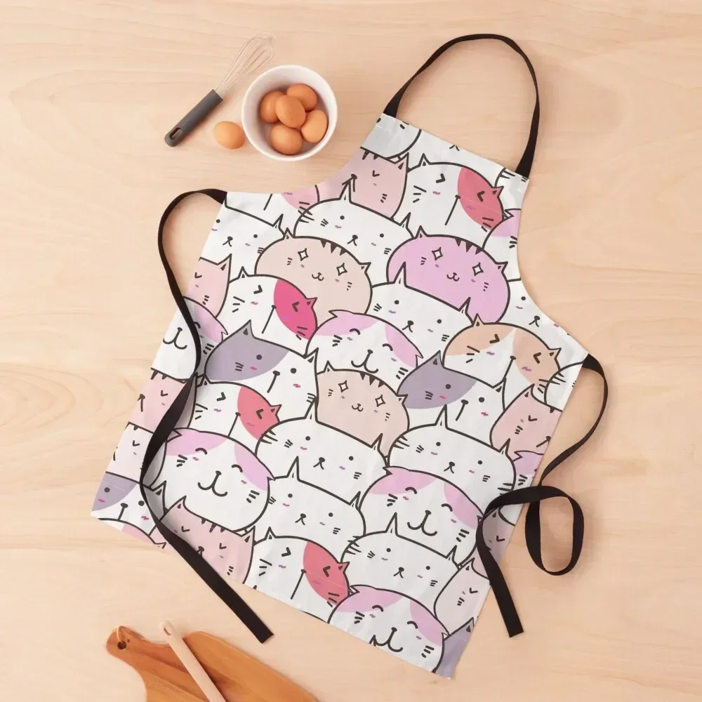

Suspicious Cats - White Background Apron christmas kitchen cloths waterproof for women For Kitchen esthetician Apron