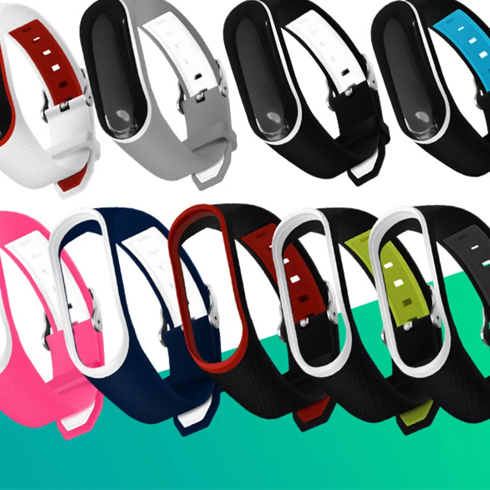 

Silicone Watch Band Replacement Strap Smartwatch Accessories Black Unisex Two Tone Wristband Durable Comfortable Non Breaking