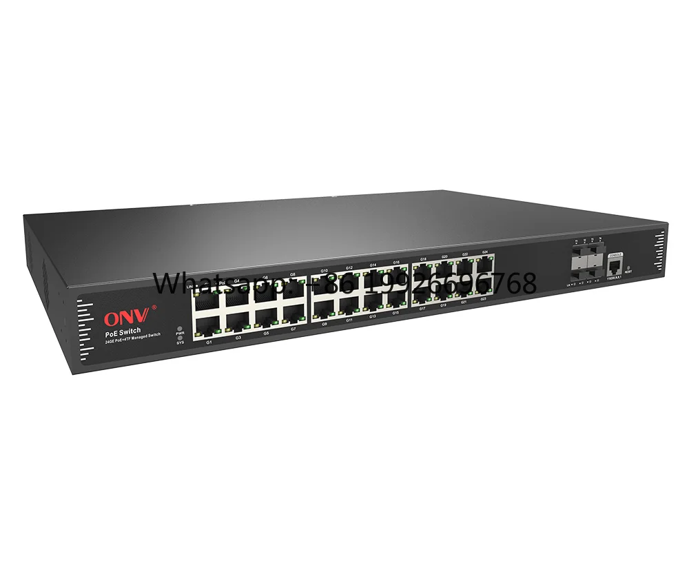 28-Port L2+ Managed PoE+ Switch 30W 4x10G SFP+ ERPS 20ms and IPv4/IPv6