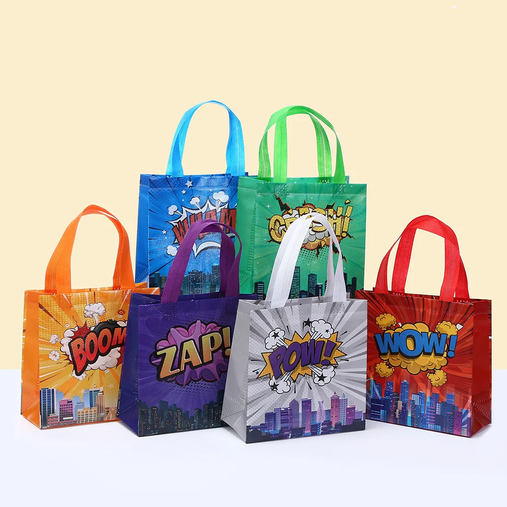 StoBag Bolsas para envolver regalos de superhéroe cómico Boom Zap Pow Bolsas para dulces Favores de fiesta para niños Bolsas de diseño de lujo para dulces