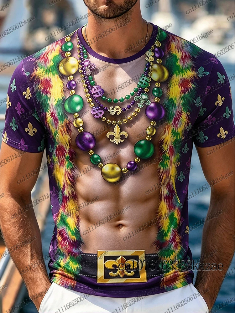 Men's Women's Mardi Gras T Shirt 3D Swallowtail Graphic T-shirts Street Fashion T-shirts Holiday Party Cosplay Clothing Man Tops