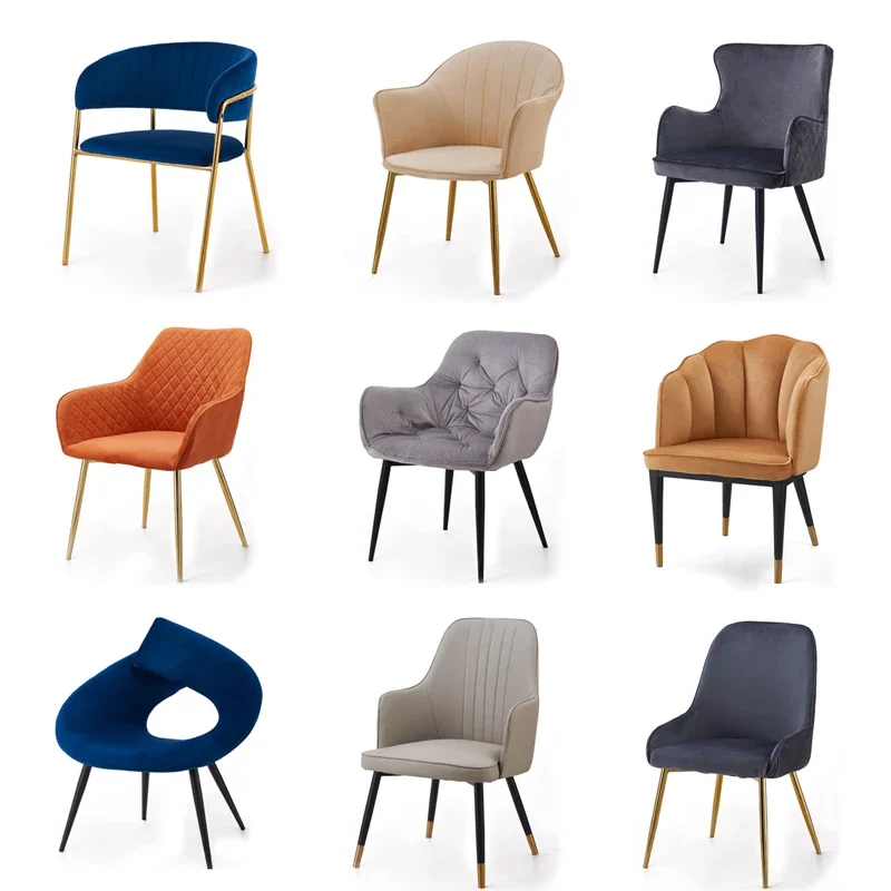 

-Fabric Furniture Dining Chair Wholesale Design Nordic Velvet Modern Luxury Restaurant Metal Dining Chairs With Metal Legs