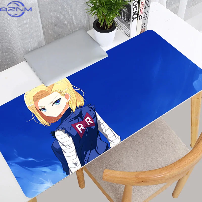 Dragon Ball Android 18 Z Mouse Pad eSports Game Speed Rubber Game Extended Desk Mat DBZ Anime Mousepad Non-slip XXL Keyboard Mat