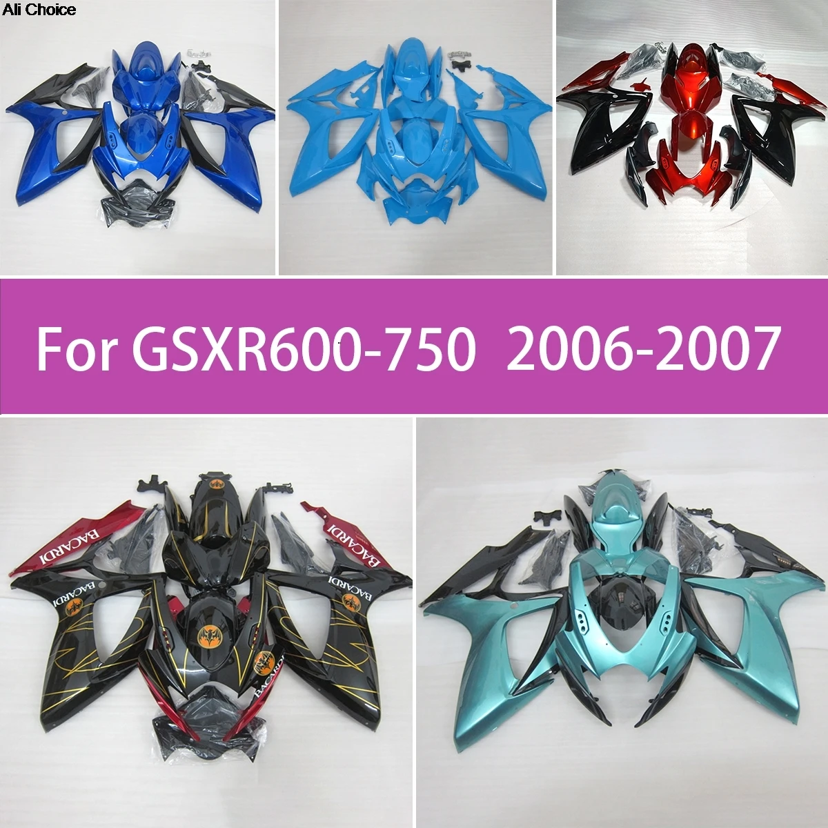 New 2006 2007 GSXR600 750 Wide Range of Color Options Fairing Kit For 06 07 Suzuki GSXR600 GSXR750 ABS Fairings