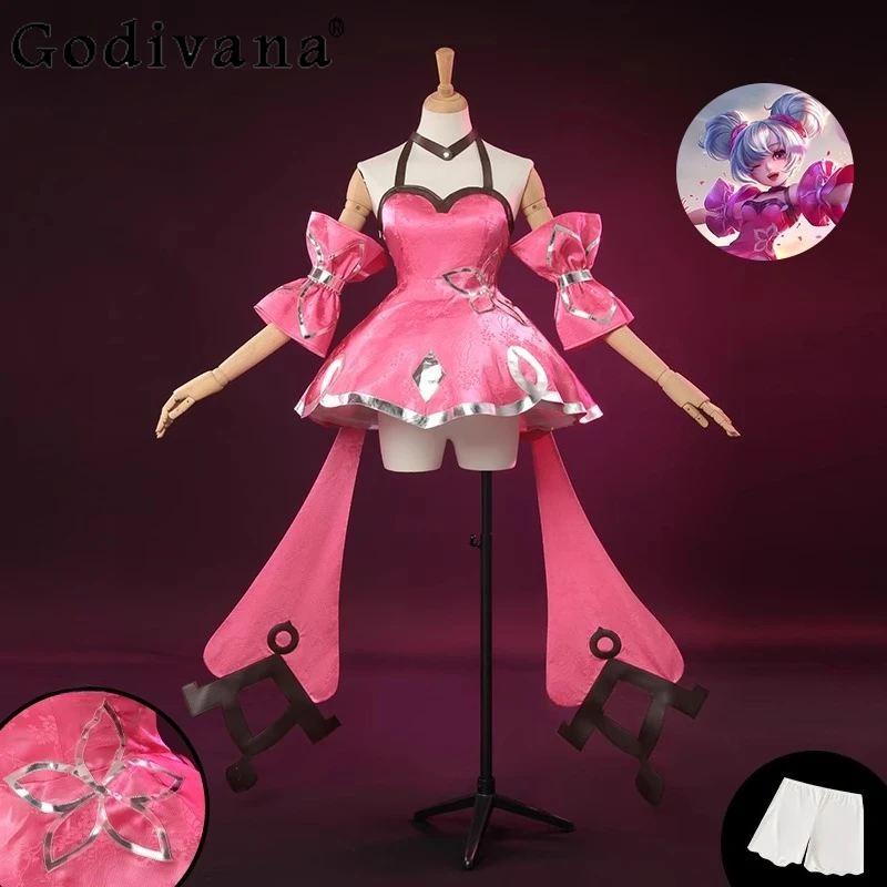 

Two Dimensional Game Animation Dress Women Leather Love Breeze Cosplay Dress Set Clothing Girls Performance Cos Dress