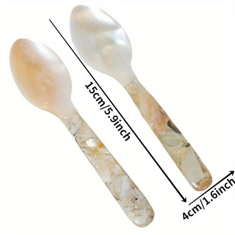 1PC Fresh Delicate Conch Shell Spoon 15cm Dinner Dessert Coffee Stirring Spoon