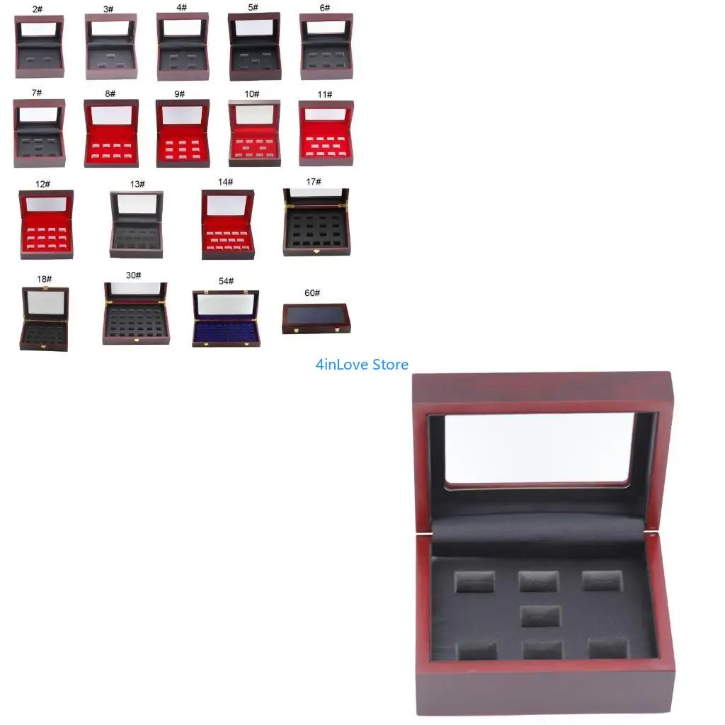 

T4MD Championship Ring Display Case Scratch Resistant Lining Storage Box Sports Ring Holder Elegant Jewelry