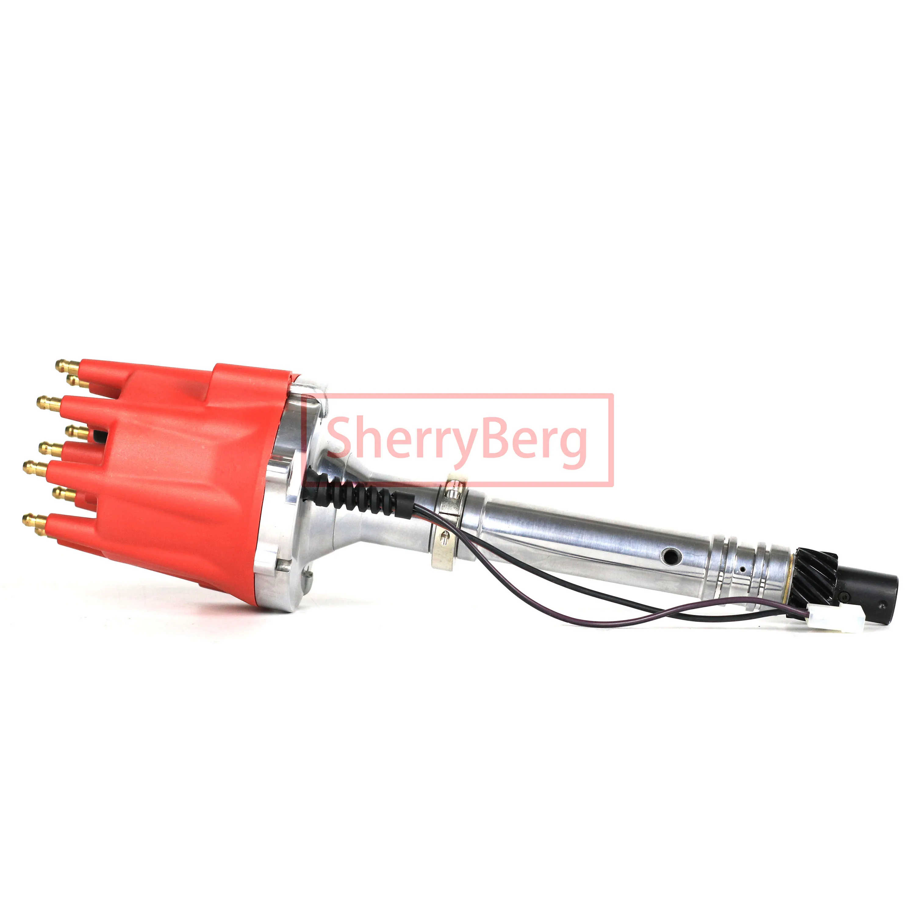 SherryBerg Complete ELECTRONIC DISTRIBUTOR for Chevrolet Chevy Small Big Block SBC BBC 350 383 400 396 454 Pro Billet Red Cap