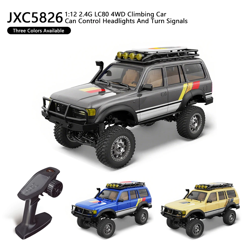 

New LC80 Simulation 1/12 RC Car JXC5826 Full Scale High Speed 2.4G Brush Motor Remote Control Off-Road Cars Toy Gifts