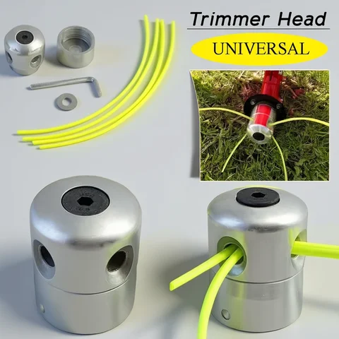 Universal Aluminum Trimmer Head with Four Trimmer Lines for Brush Cutter Grass Trimmer Replacement Tool Part