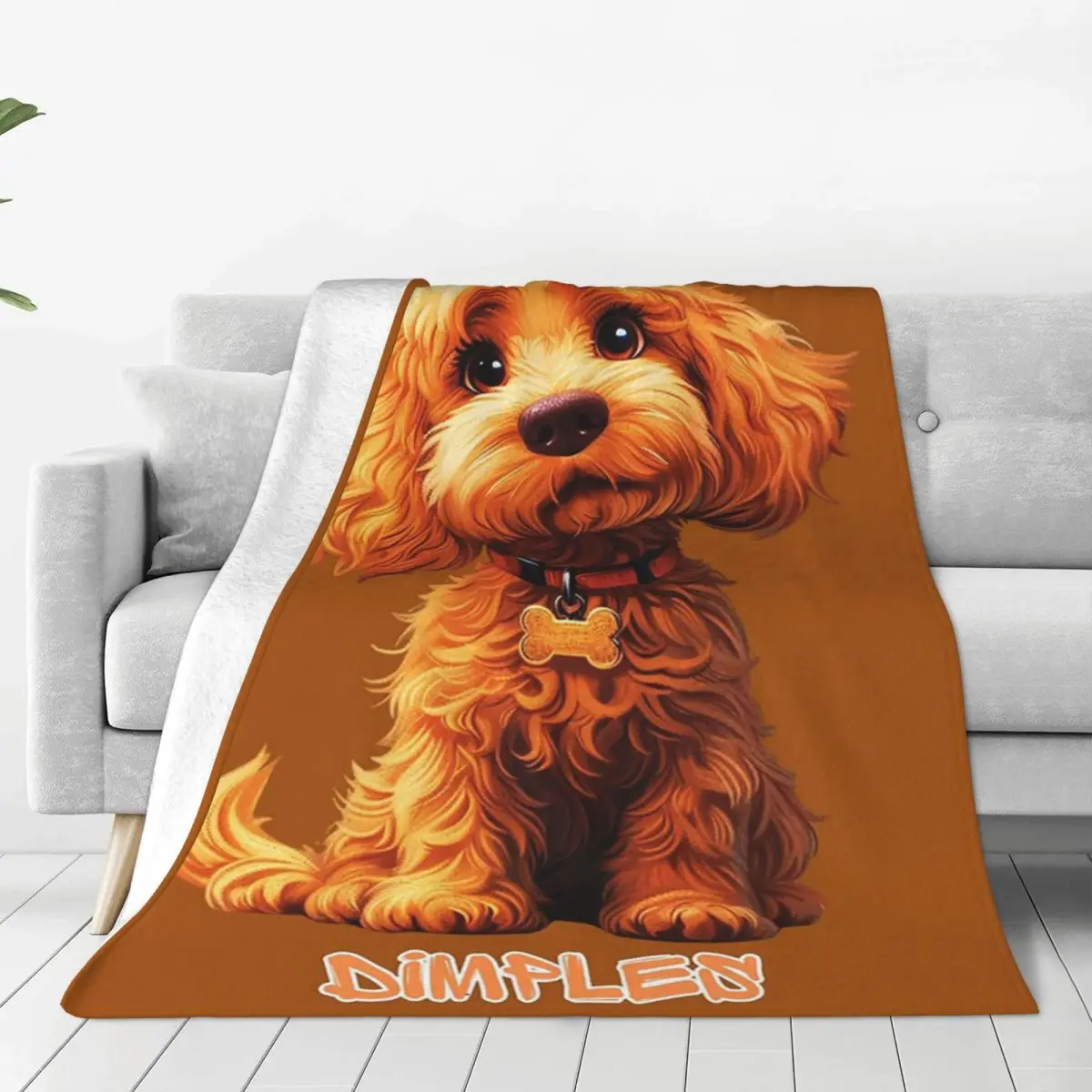 Loveable Pooches Dimples Blanket Fleece Portable Sofa Throw Blankets For Home Bedroom Office Throws Bedspread Quilt