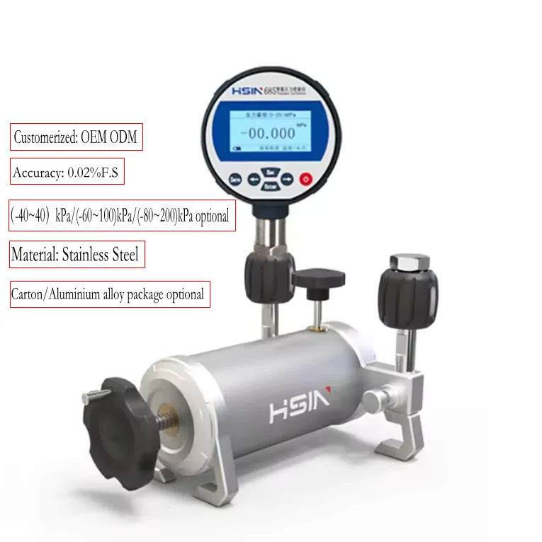 

-60~100kPa Manual Vacuum Pressure Calibration Hand Pump Pneumatic Air Low Pressure Calibrator Digital Pressure Gauge Comparator